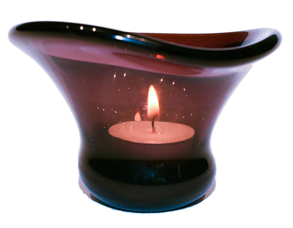 Purple Tealight Lamp in Glass 1 BHK Interiors