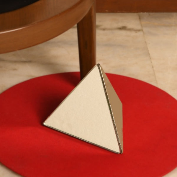 Pyramid Table Mirror Ornament in Gold or Rose Gold Finish 1 BHK Interiors