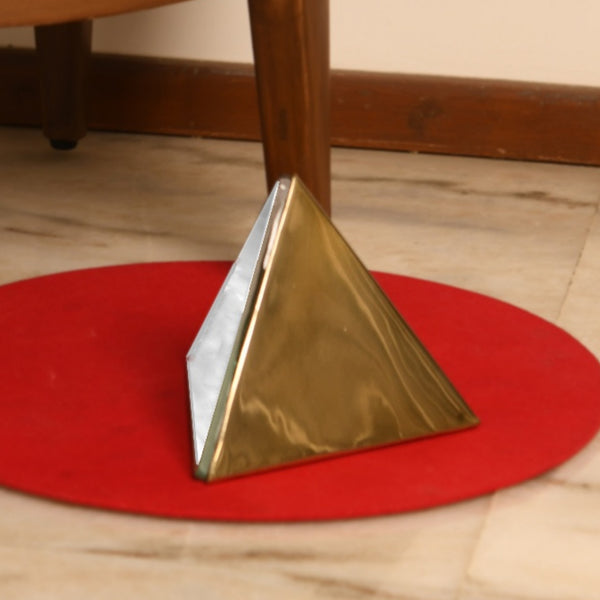 Pyramid Table Mirror Ornament in Gold or Rose Gold Finish 1 BHK Interiors