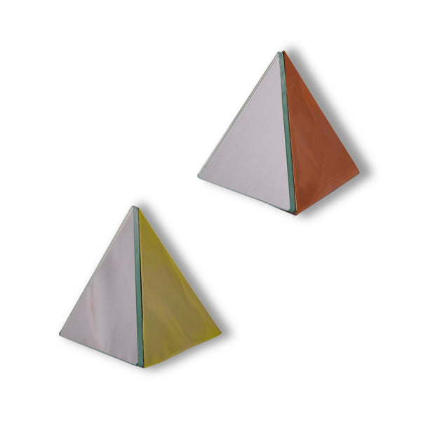 Pyramid Table Mirror Ornament in Gold or Rose Gold Finish 1 BHK Interiors