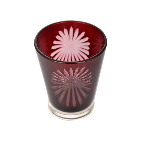 Red Fireworks Glass Tealight Candle Holder 1 BHK Interiors