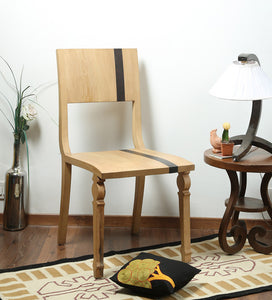 "Slice of Life" Scandinavian Striped Pine & Walnut Chair 1 BHK Interiors