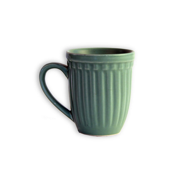 Vintage Look Grooved Ceramic Mug - Choose from 4 Pastel Colours - 1 BHK