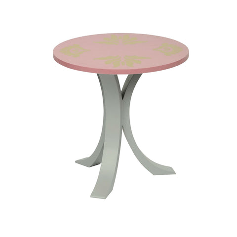 1 BHK x Studio Kohl "Ikat 2" Mini Table / Wall Hanging in Pink & Gold 1 BHK Interiors