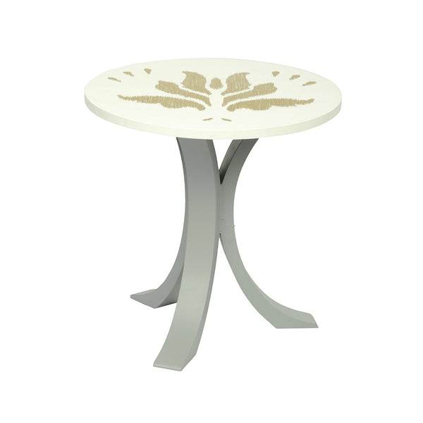 1 BHK x Studio Kohl "Ikat 3" Mini Table / Wall Hanging in White & Gold 1 BHK Interiors