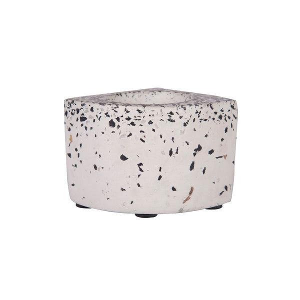 Quarter Concrete Table Top Pot / Planters with Terrazzo Print in 4 Colours 1 BHK Interiors