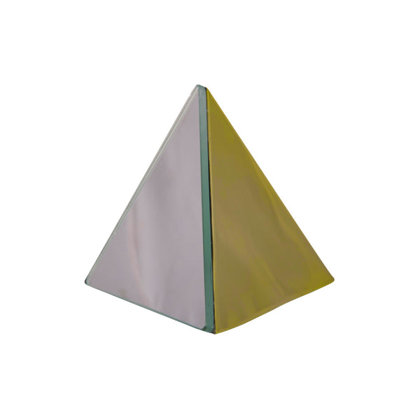 Pyramid Table Mirror Ornament in Gold or Rose Gold Finish 1 BHK Interiors