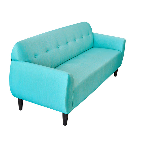 Bjorn Three Seater Sofa in Two Tone Shade with Teak Legs - 3 colour options 1 BHK Interiors