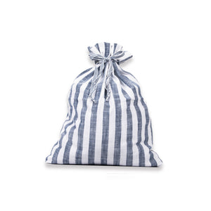 Navy Blue Striped Drawstring Multi Purpose Pouch 1 BHK Interiors