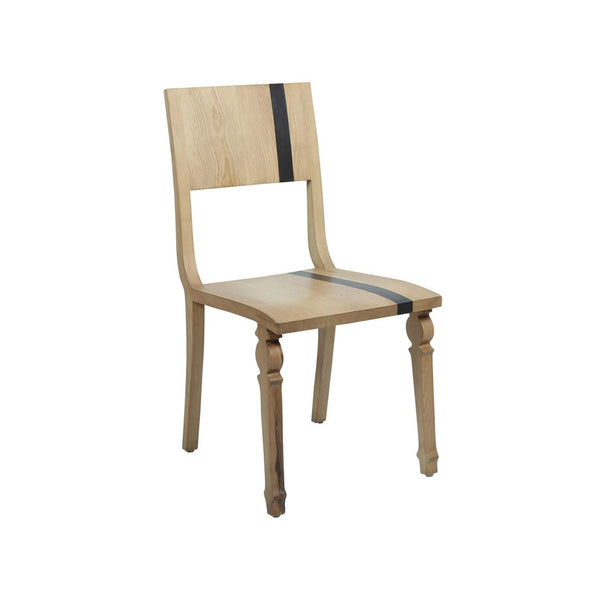 "Slice of Life" Scandinavian Striped Pine & Walnut Chair 1 BHK Interiors