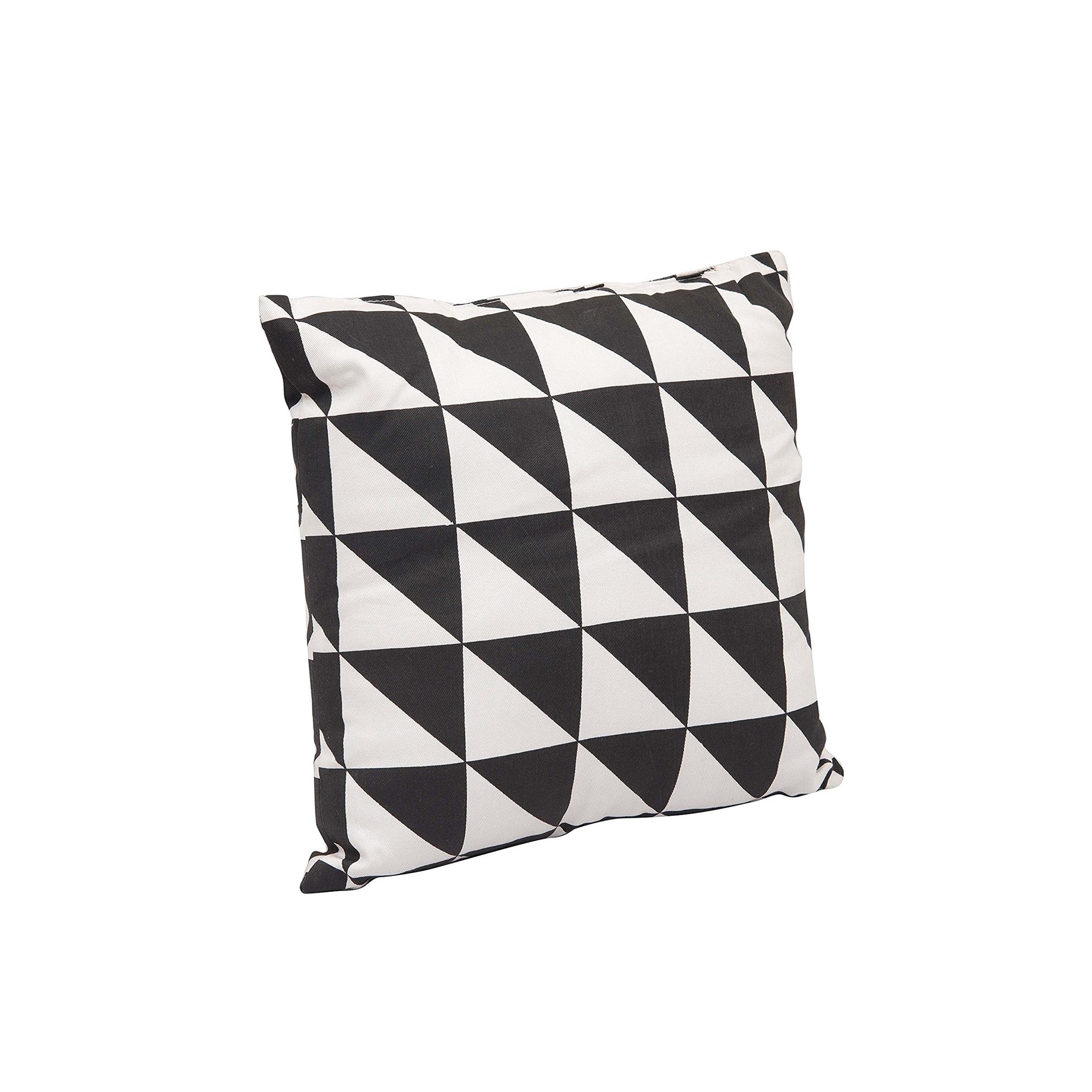 "Lateral Triangles" Cotton Cushion with Filler in Black & White 1 BHK Interiors