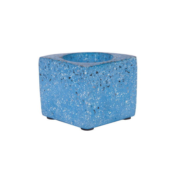 Quarter Concrete Table Top Pot / Planters with Terrazzo Print in 4 Colours 1 BHK Interiors