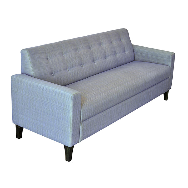 "Bertie" Two Button Three Seater Sofa in Two Tone Shade with Teak Legs - 3 colour options 1 BHK Interiors