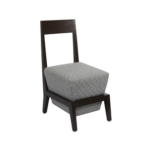 Teak Chair with Box Cushion in Silver Weave 1 BHK Interiors