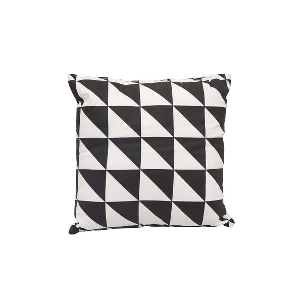 "Lateral Triangles" Cotton Cushion with Filler in Black & White 1 BHK Interiors