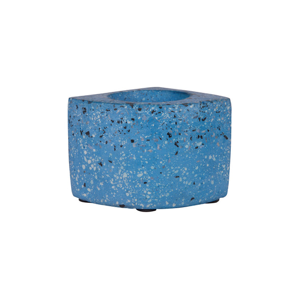 Quarter Concrete Table Top Pot / Planters with Terrazzo Print in 4 Colours 1 BHK Interiors