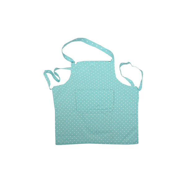 Polka Dot Print Cotton Apron in Blue 1 BHK Interiors