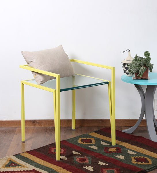 Metal & Acrylic Chair in Yellow 1 BHK Interiors