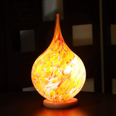 Fire Hand Blown Glass Table Lamp - Made in Germany - Lamp