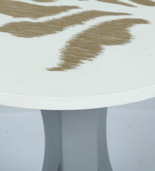 1 BHK x Studio Kohl "Ikat 3" Mini Table / Wall Hanging in White & Gold 1 BHK Interiors