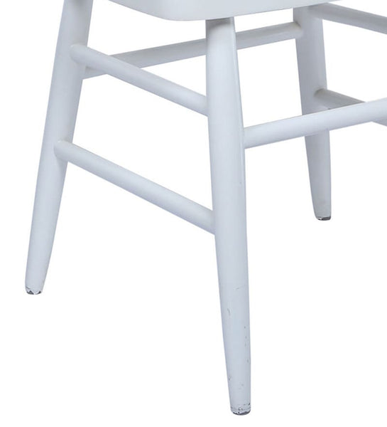 Colonial Style Paint Dipped Teak Accent Chair in White 1 BHK Interiors